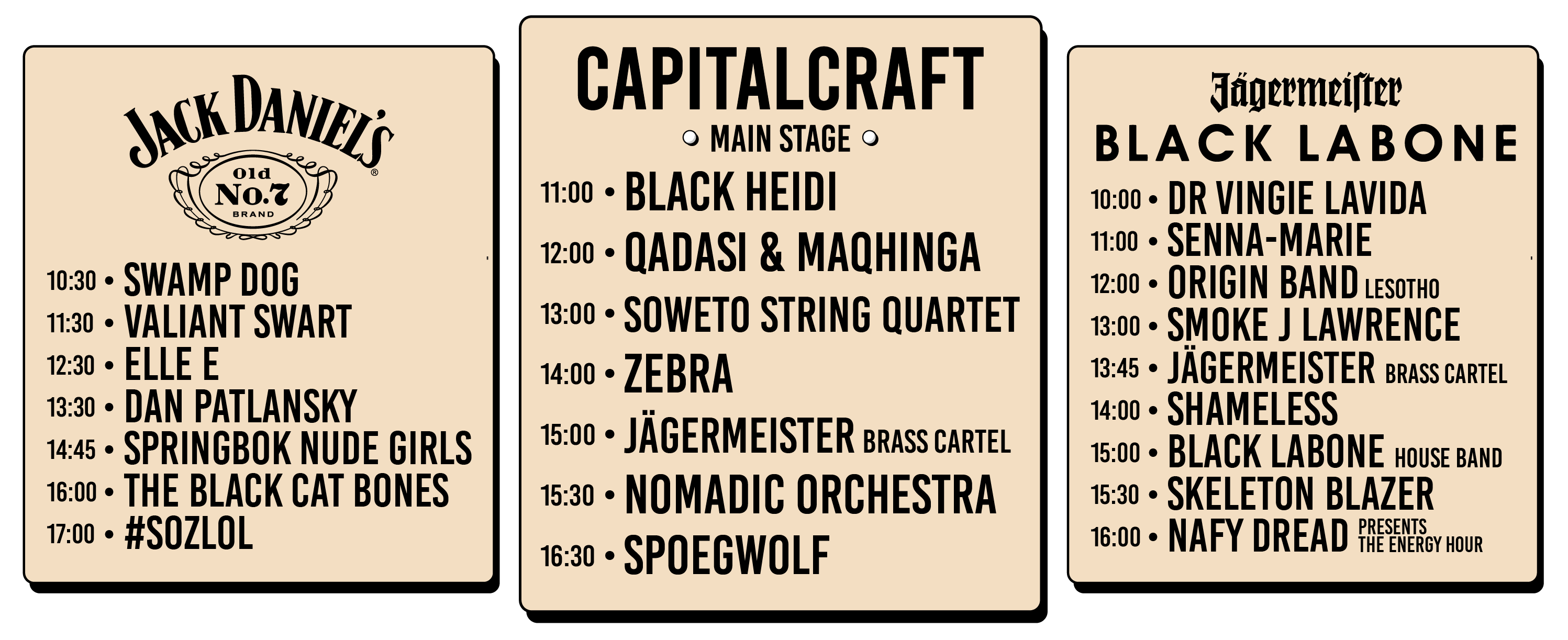 Line up times — Capital Craft Beer Festival 2024